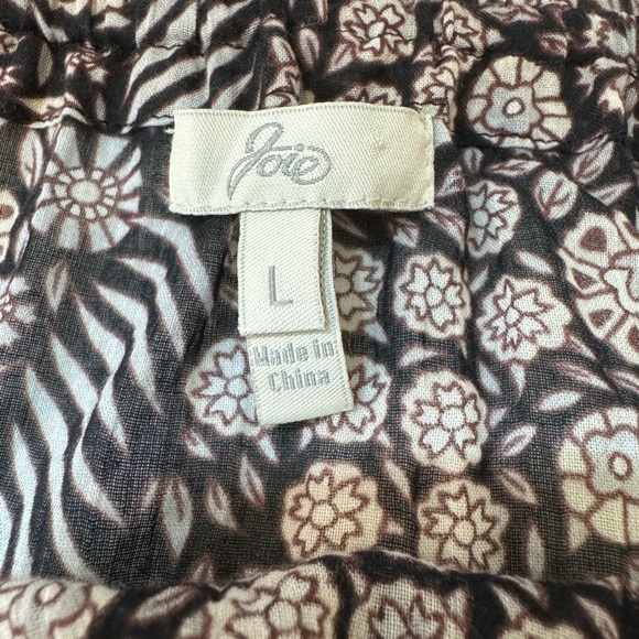 Joie Boho Black/Gray/BrownFloral Tiered Maxi Skirt w/Elastic Waist Size Large - Picture 8 of 11